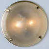 Best Pamono Domed Brass and Frosted Glass Flush Mount attributed to Hillebrand, 1960s