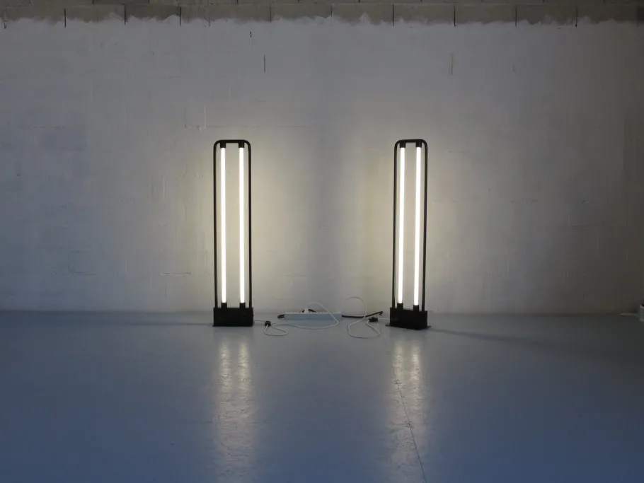 Discount Pamono Duetto Neon Floor Lamps by Gian Nicola Gigante for Zerbetto Italia, 1980s, Set of 2