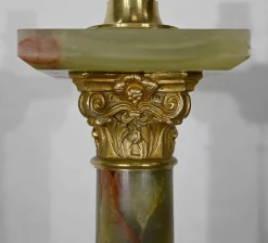 Best Pamono Early 20th Century Empire Column Lamp in Green Onyx