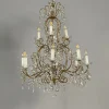 Best Pamono Early 20th Century Italian Glass Drop Chandelier with Brass Structure, 1900s