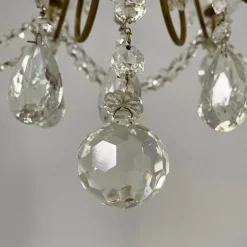 Best Pamono Early 20th Century Italian Glass Drop Chandelier with Brass Structure, 1900s