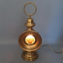 Clearance Pamono Electric Car Headlight Style Table Lamp in Brass, 1950s