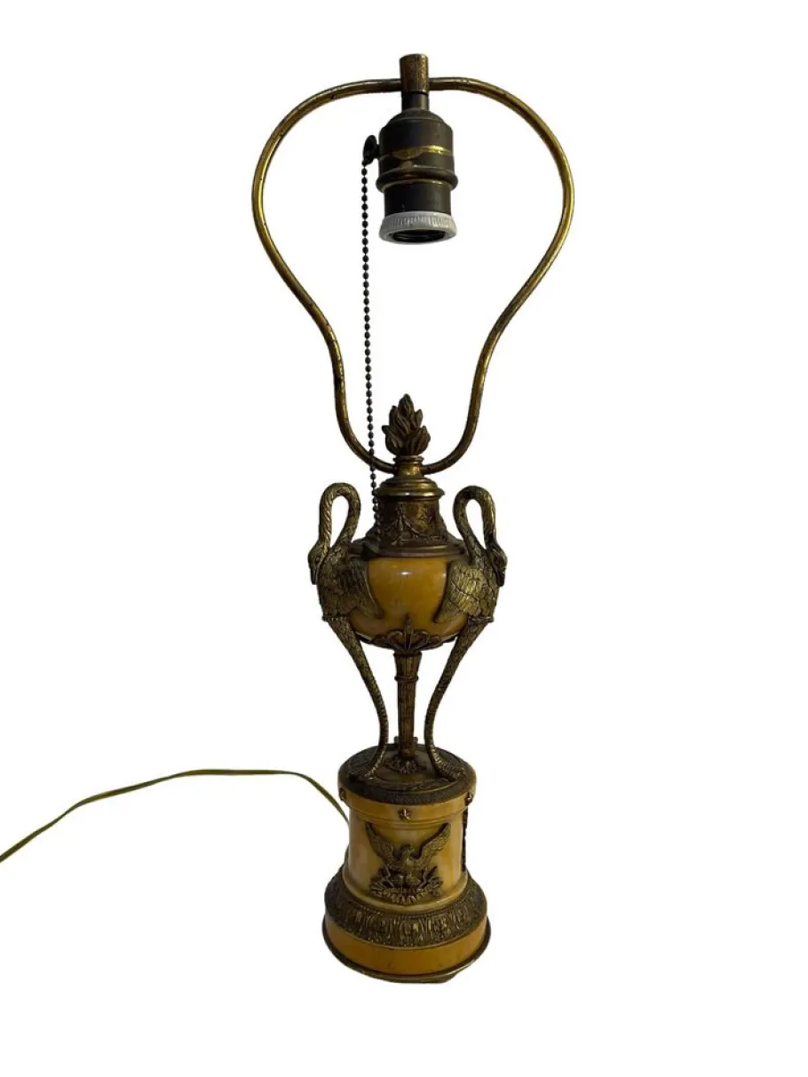Best Pamono Empire Style Bronze and Onyx Table Lamp, Early 20th Century