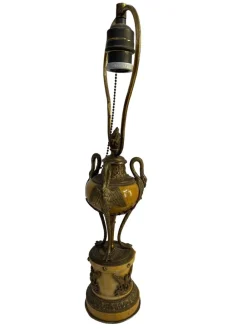 Best Pamono Empire Style Bronze and Onyx Table Lamp, Early 20th Century