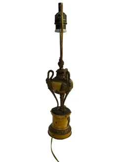 Best Pamono Empire Style Bronze and Onyx Table Lamp, Early 20th Century