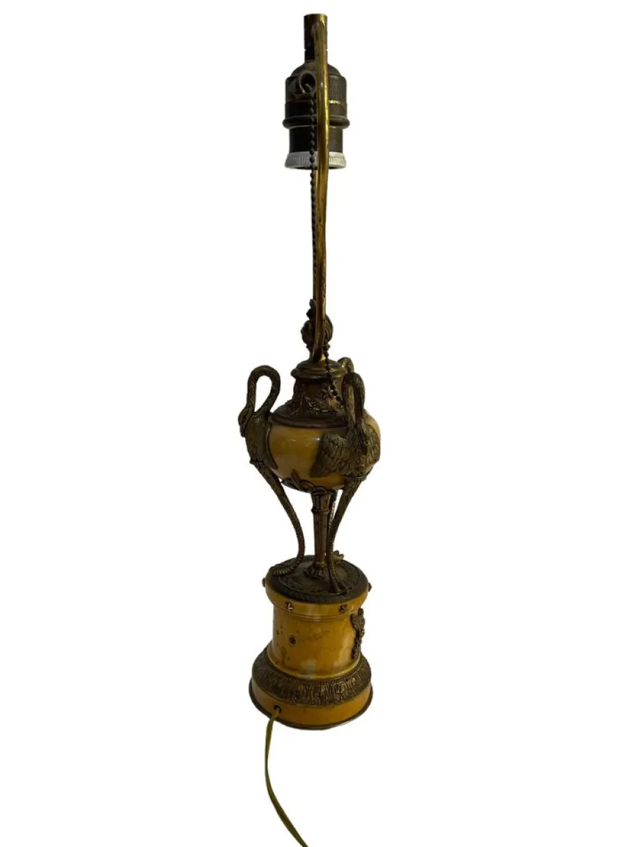 Best Pamono Empire Style Bronze and Onyx Table Lamp, Early 20th Century