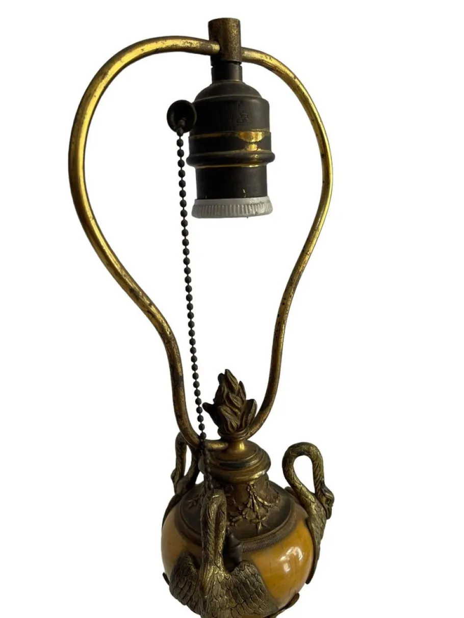 Best Pamono Empire Style Bronze and Onyx Table Lamp, Early 20th Century