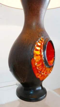 Clearance Pamono Fat Lava Ceramic Lamp by Walter Gerhards, Germany, 1970s