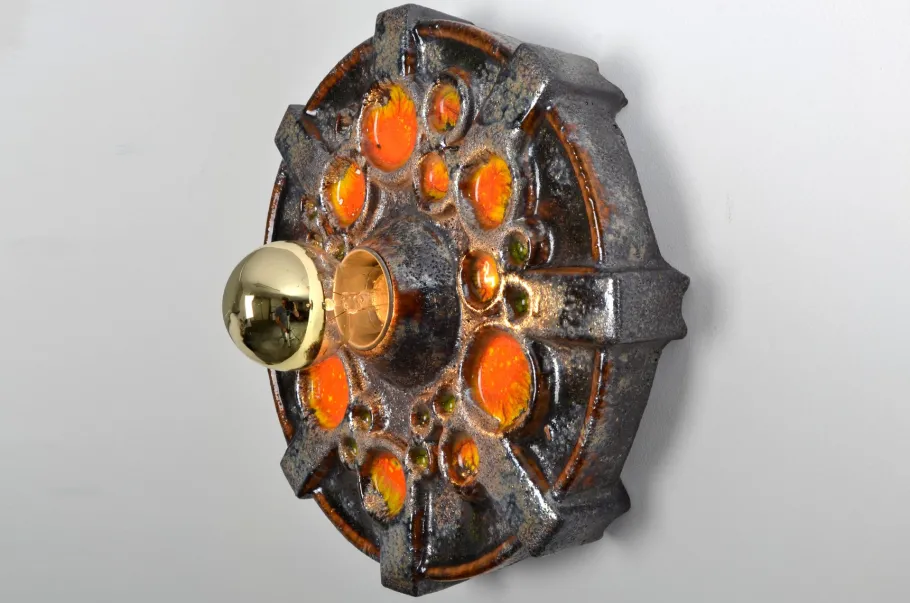 Best Pamono Fat Lava Ceramic Sconce from Hustadt Leuchten, 1970s