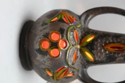 Outlet Pamono Fat Lava Floor Lamp in Orange and Green Drip-Glaze by Walter Gerhards