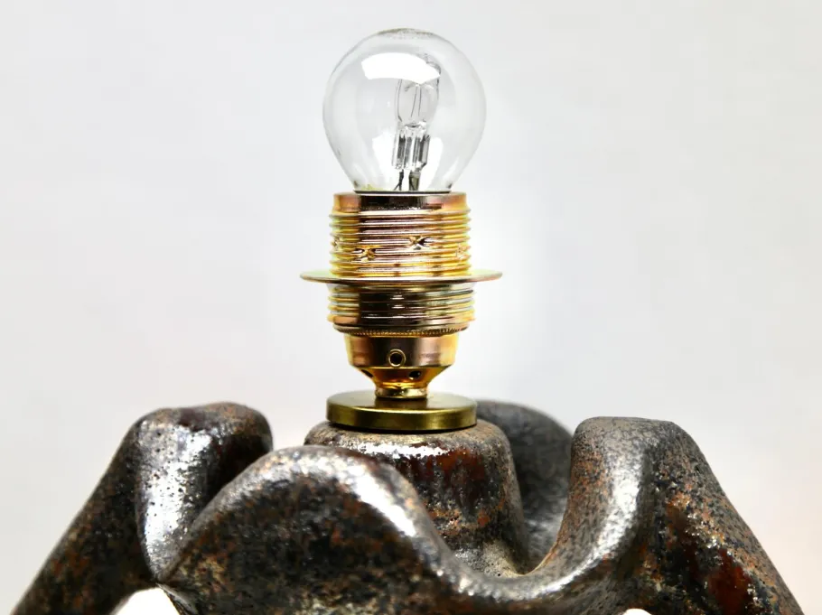 Outlet Pamono Fat Lava Floor Lamp in Orange and Green Drip-Glaze by Walter Gerhards