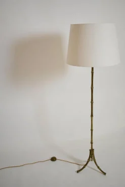 Best Pamono Faux Bamboo and Brass Tripod Floor Lamp from Jansen, 1960s