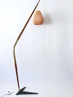 New Pamono Fishing Pole Floor Lamp by Svend Aage Holm Sørensen for from Holm Sørensen & Co, Denmark, 1950s