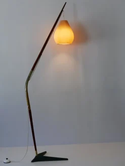 New Pamono Fishing Pole Floor Lamp by Svend Aage Holm Sørensen for from Holm Sørensen & Co, Denmark, 1950s