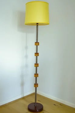 Pamono Floor Lamp by Carl Fagerlund for Orrefors Sweden, 1970s