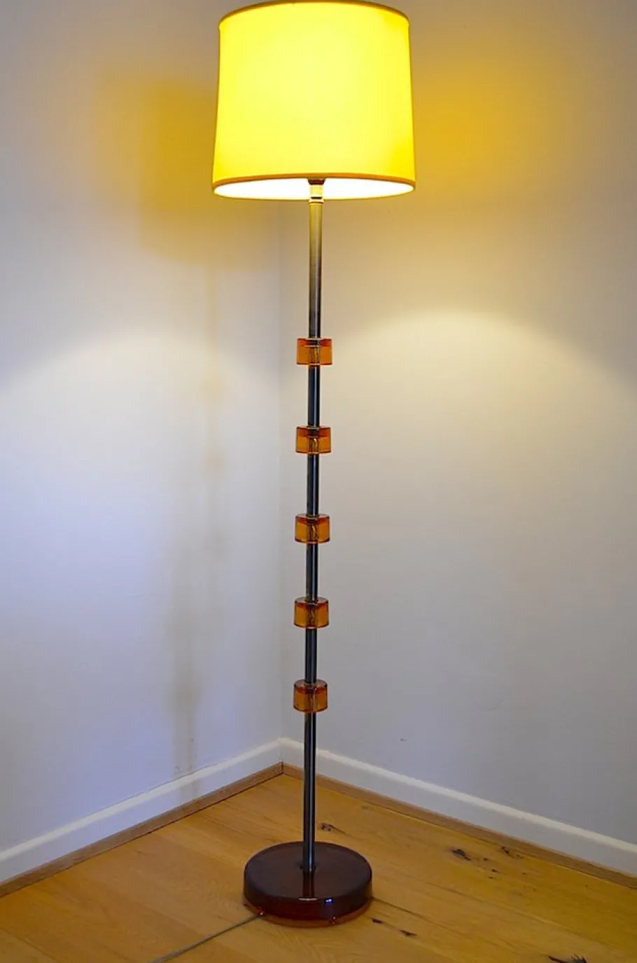 Pamono Floor Lamp by Carl Fagerlund for Orrefors Sweden, 1970s