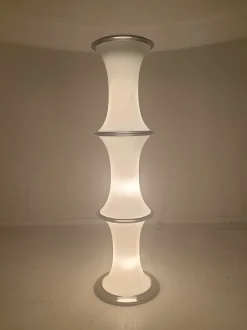 Pamono Floor Lamp in Bamboo by Enrico Tronconi for Vistosi, 1970s