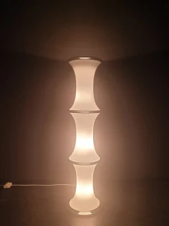 Pamono Floor Lamp in Bamboo by Enrico Tronconi for Vistosi, 1970s