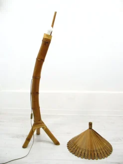 Best Pamono Floor Lamp in Bamboo, 1950s
