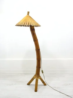 Best Pamono Floor Lamp in Bamboo, 1950s