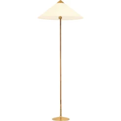 Pamono Floor Lamp in Brass and Cane attributed to Paavo Tynell, 1950s