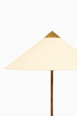 Pamono Floor Lamp in Brass and Cane attributed to Paavo Tynell, 1950s