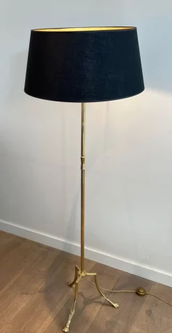 Sale Pamono Floor Lamp in Brass and Tripod Base with Claw Feet from Maison Jansen