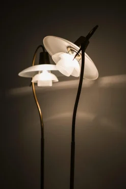Sale Pamono Floor Lamp in Bronze and Brass with Glass Shades attributed to Poul Henningsen, 1940s