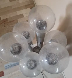 Best Pamono Floor Lamp in Brushed Aluminum Tubes and Murano Glass, Italy, 1970s