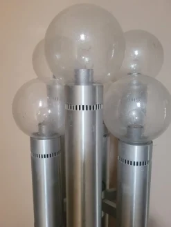 Best Pamono Floor Lamp in Brushed Aluminum Tubes and Murano Glass, Italy, 1970s