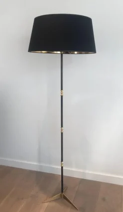 New Pamono Floor Lamp in Brushed Metal and Brass