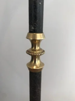 New Pamono Floor Lamp in Brushed Metal and Brass