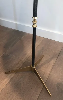 New Pamono Floor Lamp in Brushed Metal and Brass