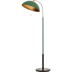 New Pamono Floor Lamp in Frame in White Metal and Green attributed to Harald Notini, 1930s