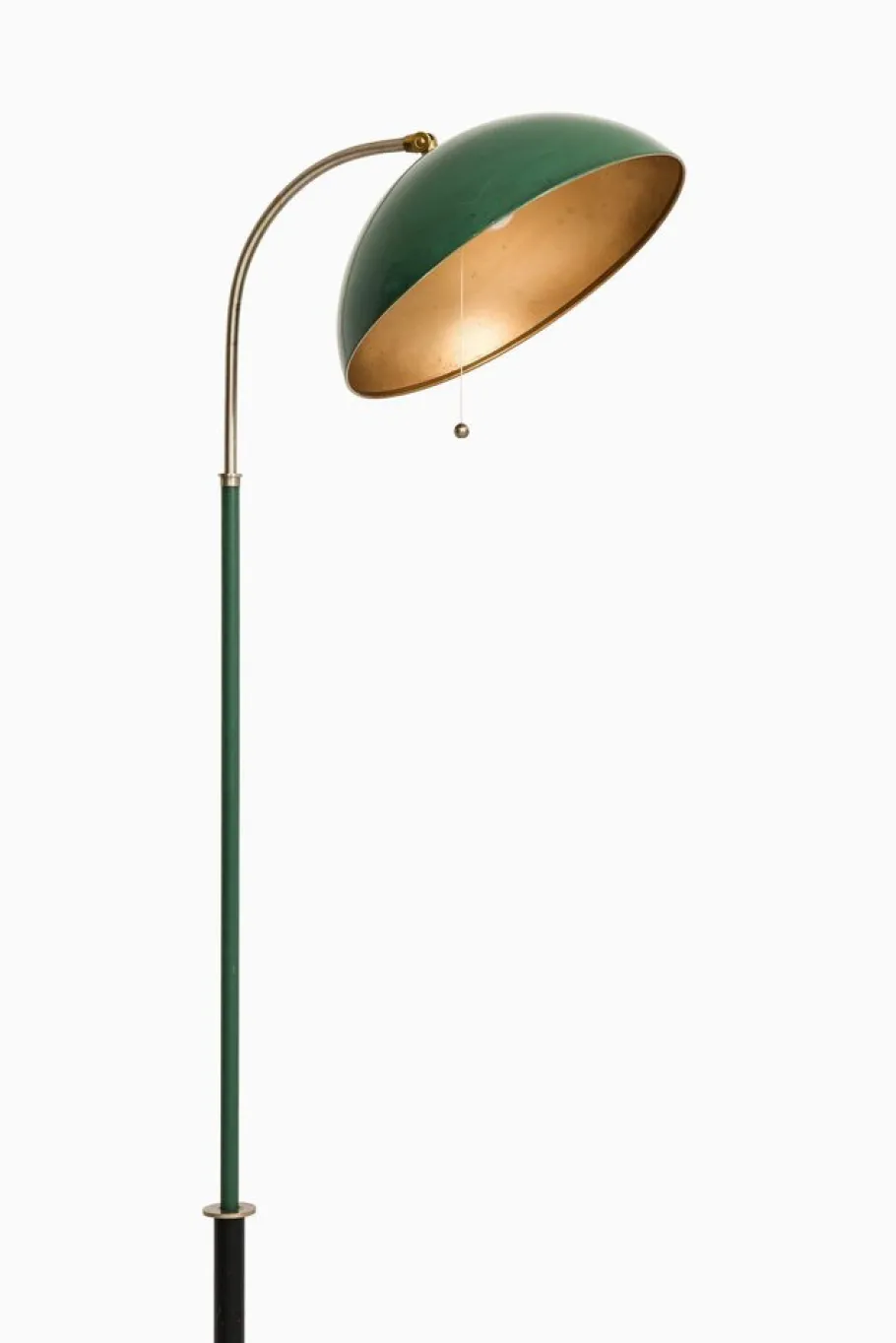 New Pamono Floor Lamp in Frame in White Metal and Green attributed to Harald Notini, 1930s