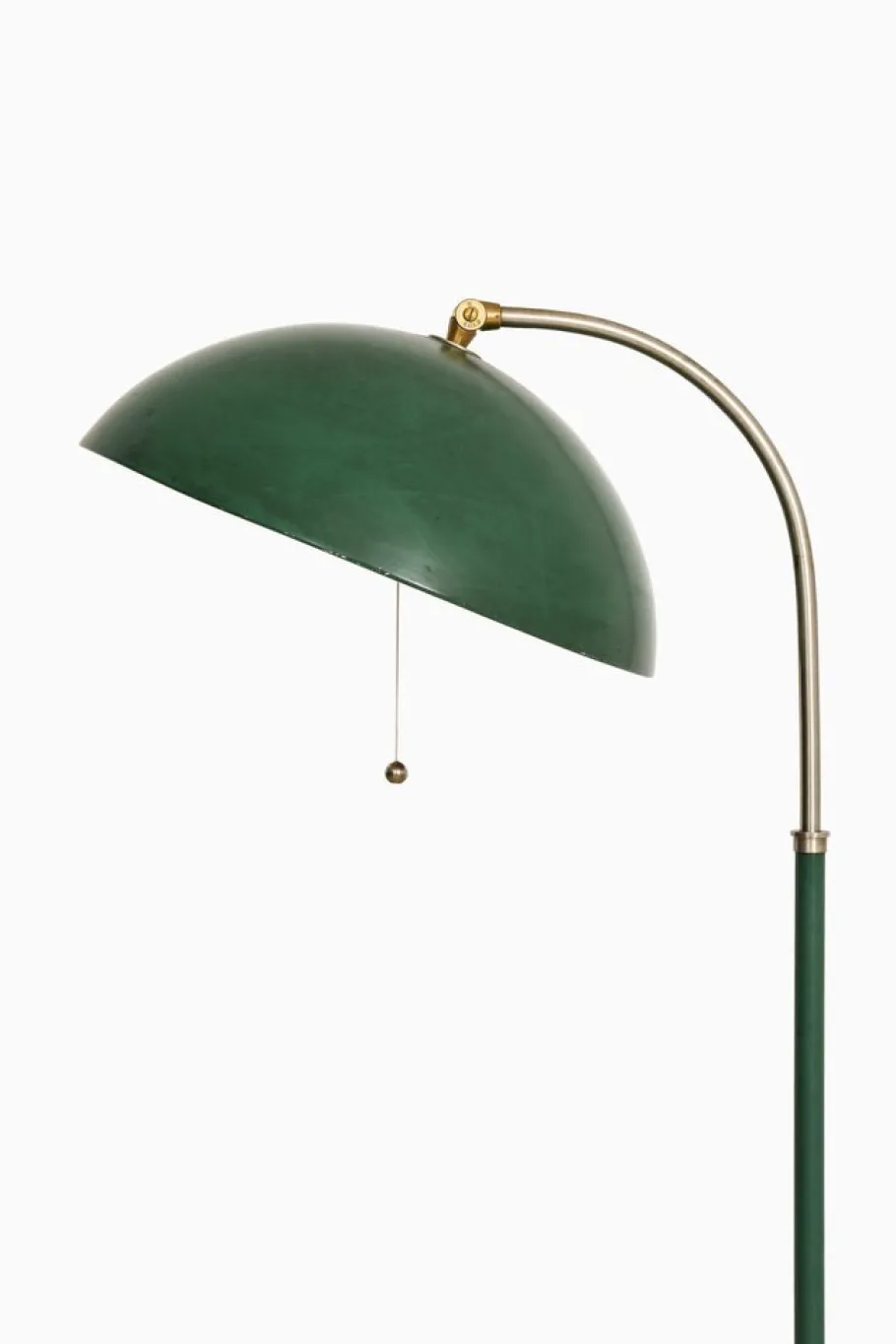 New Pamono Floor Lamp in Frame in White Metal and Green attributed to Harald Notini, 1930s