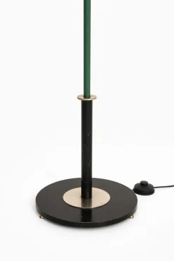 New Pamono Floor Lamp in Frame in White Metal and Green attributed to Harald Notini, 1930s
