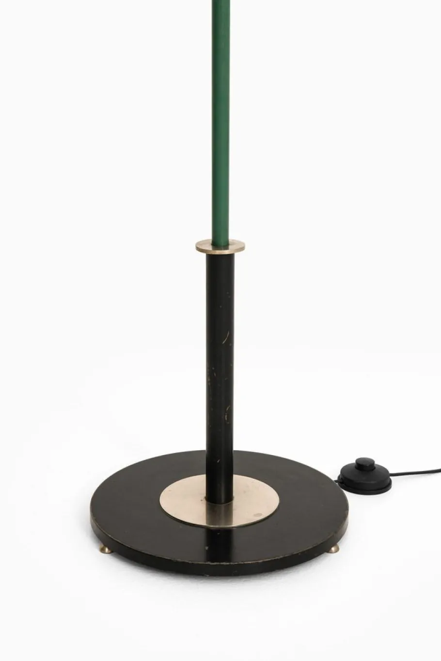 New Pamono Floor Lamp in Frame in White Metal and Green attributed to Harald Notini, 1930s