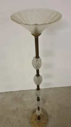 Hot Pamono Floor Lamp in Rostrato Glass attributed to Barovier & Toso, 1940s