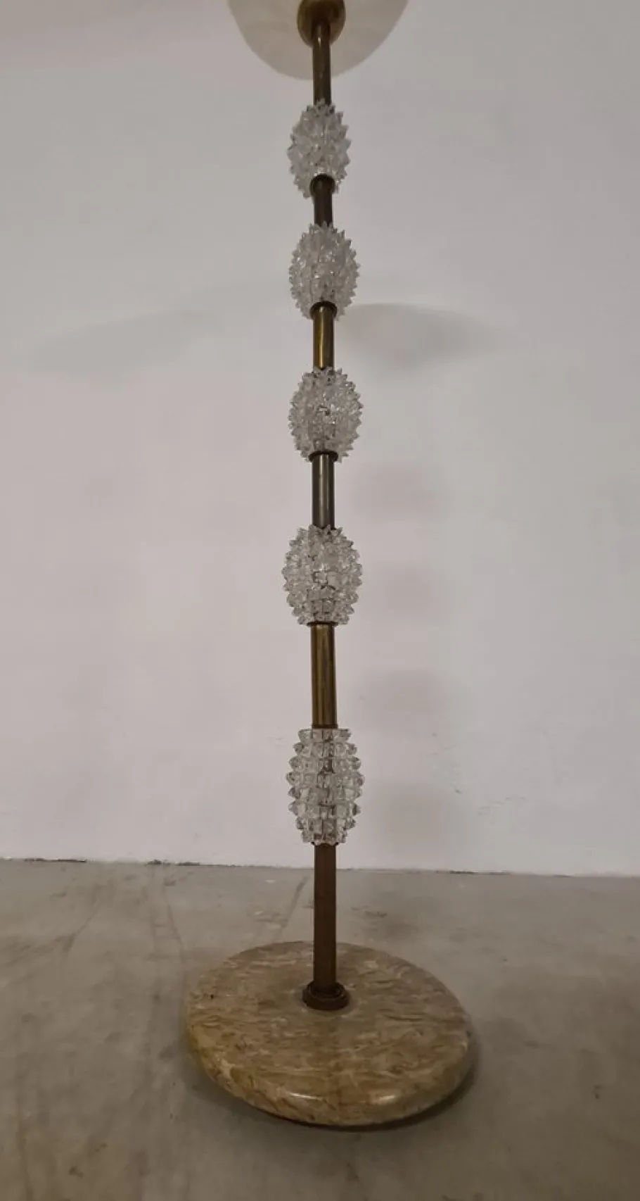 Hot Pamono Floor Lamp in Rostrato Glass attributed to Barovier & Toso, 1940s