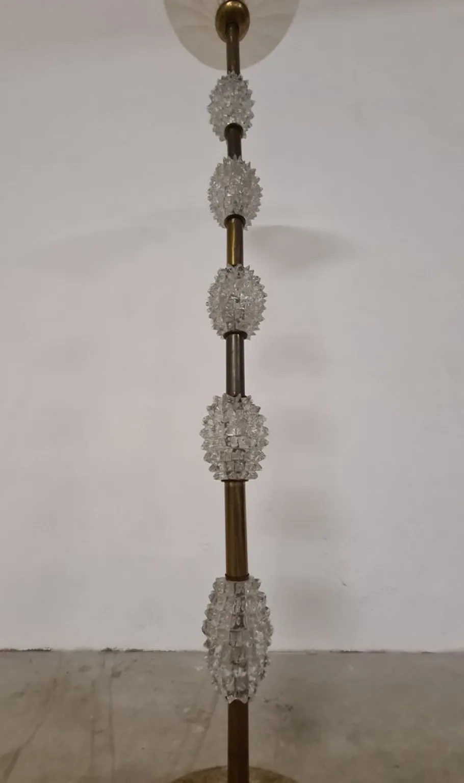 Hot Pamono Floor Lamp in Rostrato Glass attributed to Barovier & Toso, 1940s