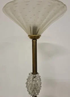 Hot Pamono Floor Lamp in Rostrato Glass attributed to Barovier & Toso, 1940s
