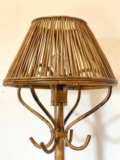 Best Pamono Floor Lamp in Rush and Bamboo, 1970s