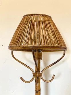 Best Pamono Floor Lamp in Rush and Bamboo, 1970s