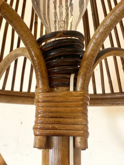 Best Pamono Floor Lamp in Rush and Bamboo, 1970s