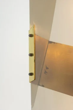 New Pamono Floor Lamp in Smoked Folded Acrylic Glass by Giuseppe Calonaci, 1970s