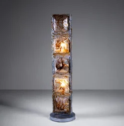 Best Pamono Floor Lamp in Steel and Murano Glass, 1970