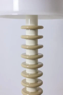 Best Pamono Floor Lamp in White and Beige Lacquered Wood by Ettore Sottsass, 1990s