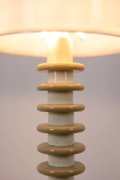 Best Pamono Floor Lamp in White and Beige Lacquered Wood by Ettore Sottsass, 1990s