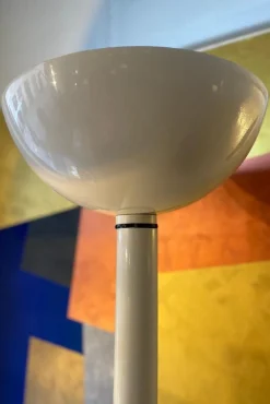 Hot Pamono Floor Lamp in White Enameled Metal from Luce, 1970s